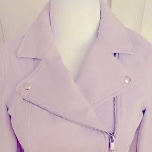 Lavender faux suede moto jacket 💜